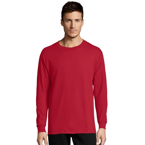 Hanes Men's and Big Men's ComfortSoft Long Sleeve Tee, Up to Size 3XL