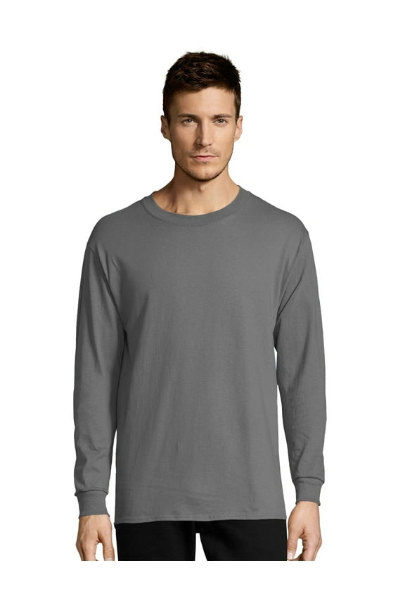Essentials Men's Cotton Long Sleeve T-Shirt Smoke Grey M