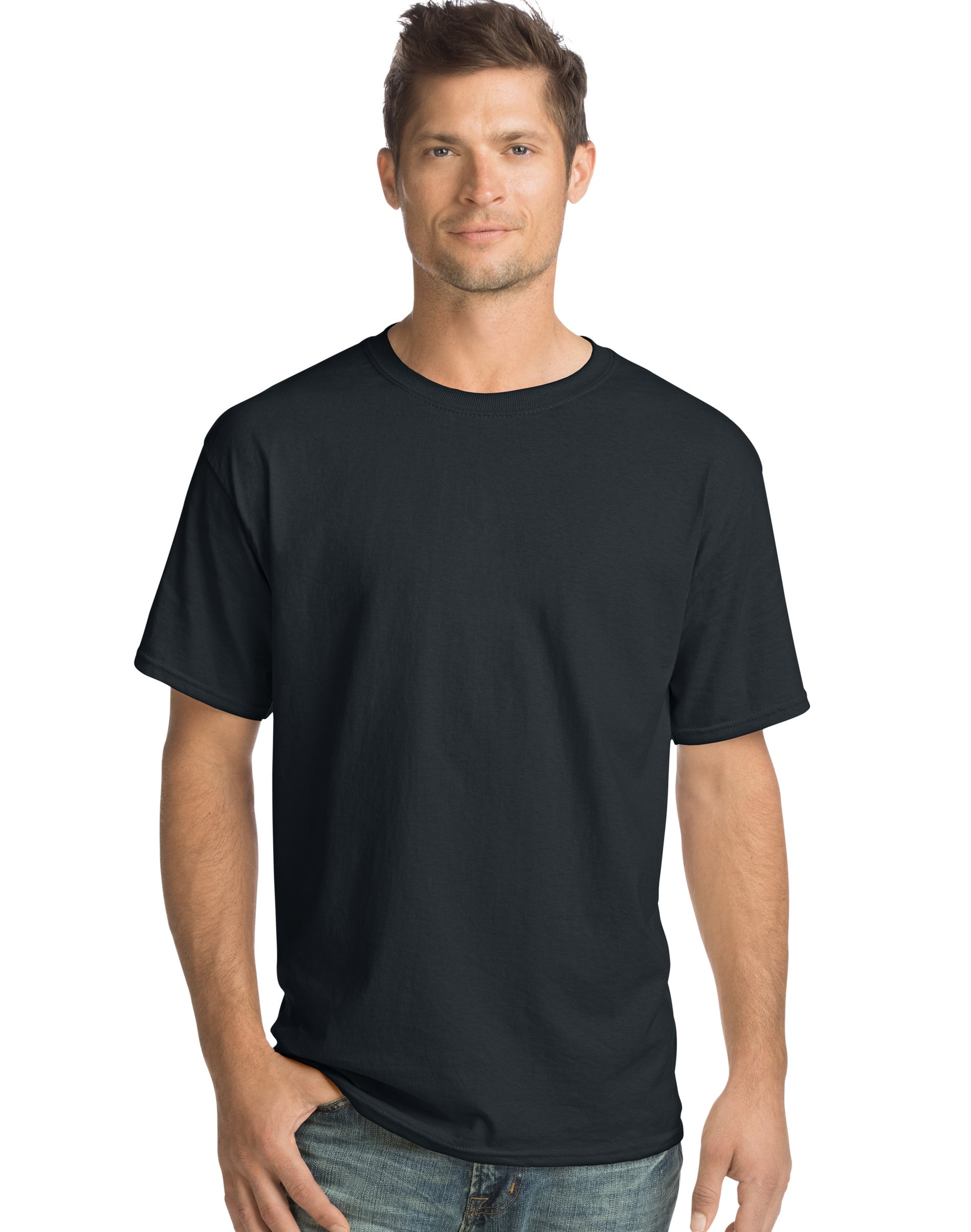 Hanes Essentials Men's Cotton T-Shirt, 4-Pack Black 2XL - Walmart.com