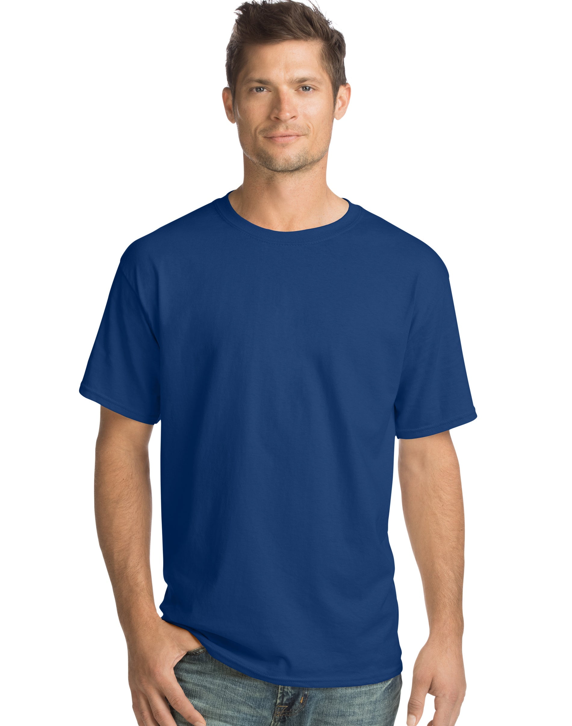 Hanes Essentials Men's Cotton T-Shirt, 4-Pack Deep Royal XL - Walmart.com