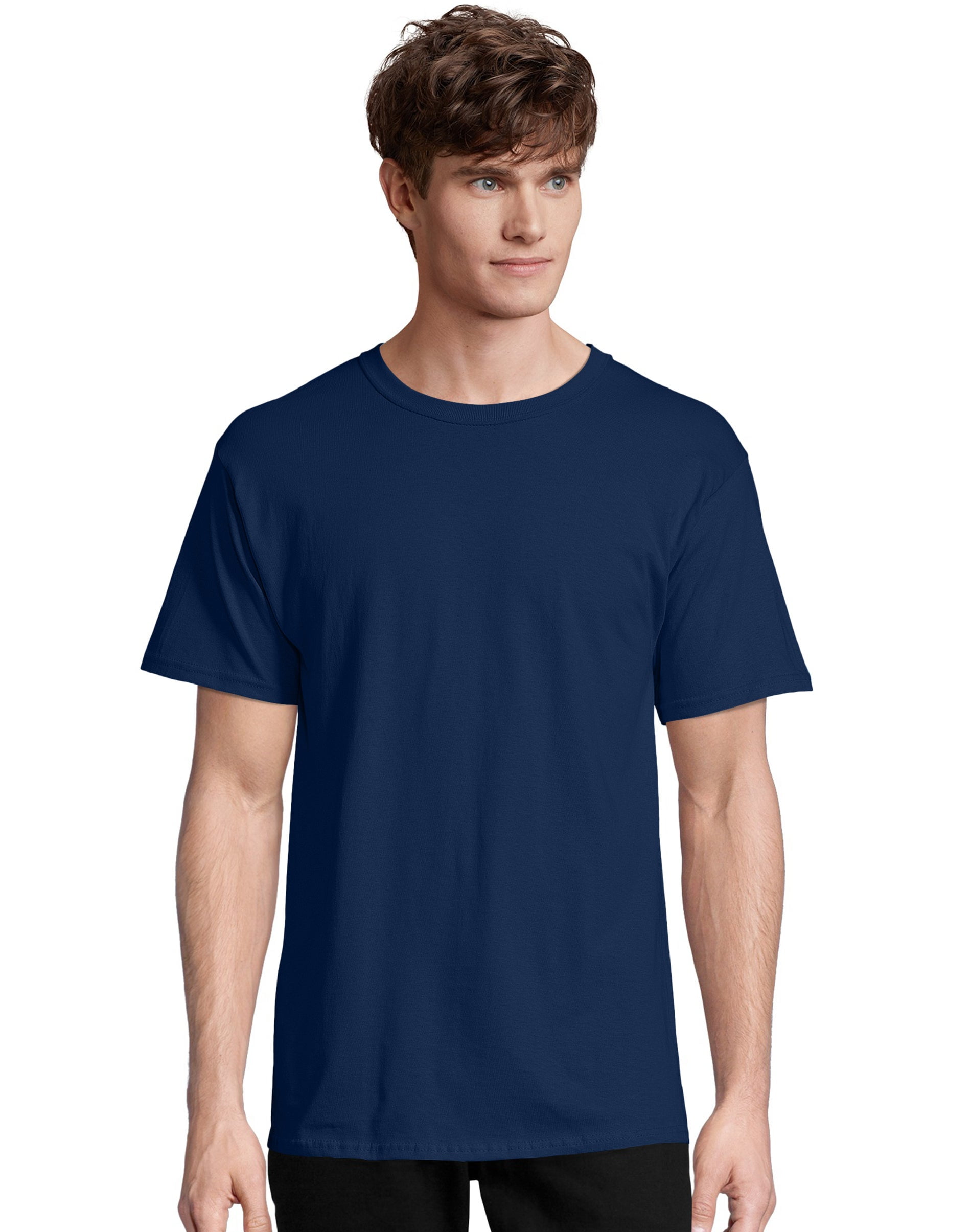 Hanes Essentials Men's Cotton T-Shirt, 4-Pack Navy L - Walmart.com