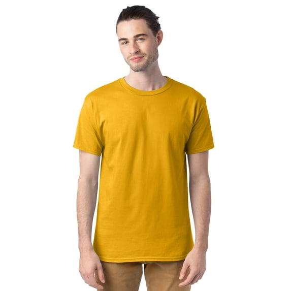 Hanes Essentials Men's Cotton T-Shirt, Value 4-Pack Gold L