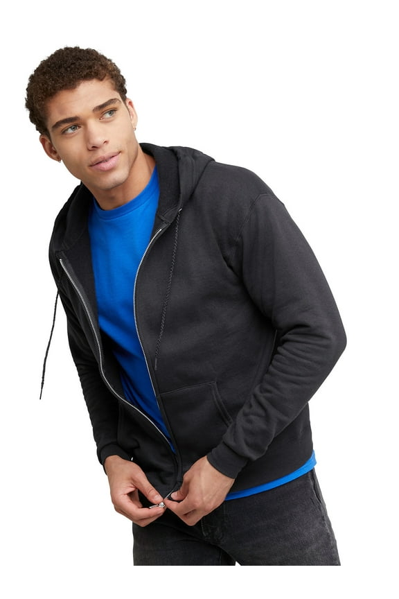Essentials Men's EcoSmart Fleece Full Zip Hoodie, Sizes up to 3XL