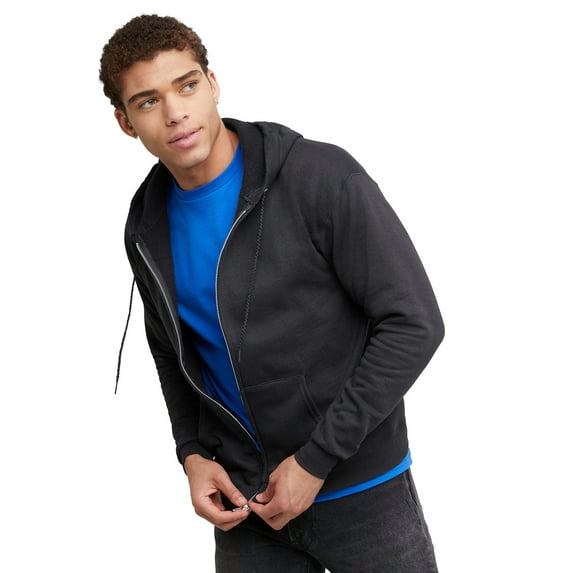 Hanes Essentials Men's EcoSmart Fleece Full Zip Hoodie, Sizes up to 3XL