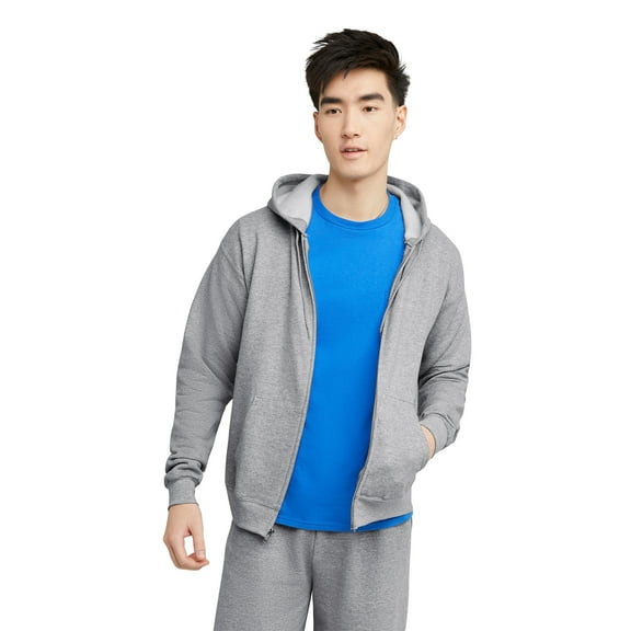 Hanes Essentials Men's EcoSmart Fleece Full Zip Hoodie, Sizes up to 3XL