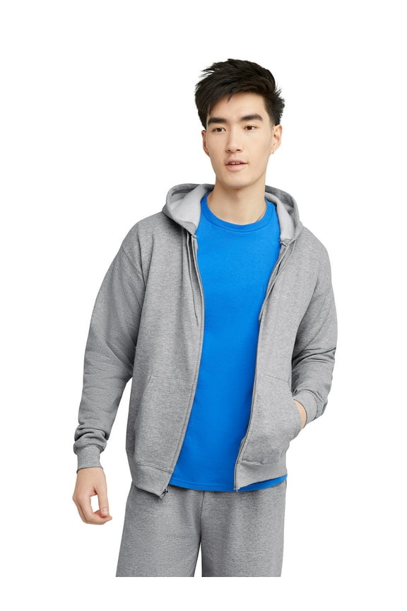 Essentials Men's EcoSmart Fleece Full Zip Hoodie, Sizes up to 3XL