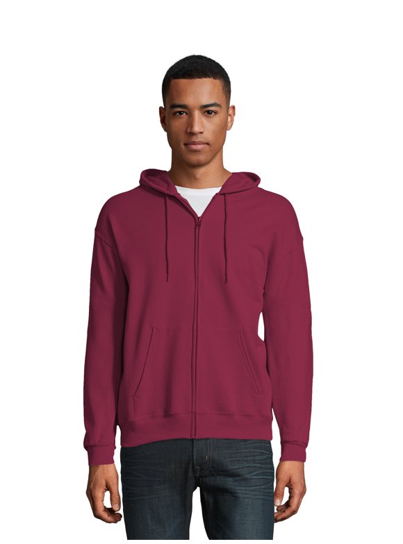 Hanes Essentials Men's EcoSmart Fleece Full Zip Hoodie, Sizes up to 3XL