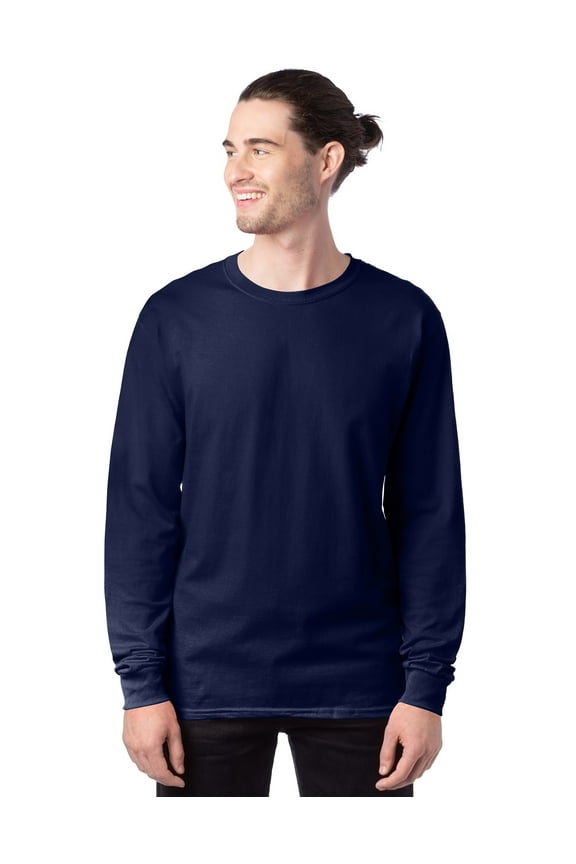 Long Sleeve T-Shirt Men's Cotton Tee Essentials Midweight Crewneck S-3XL