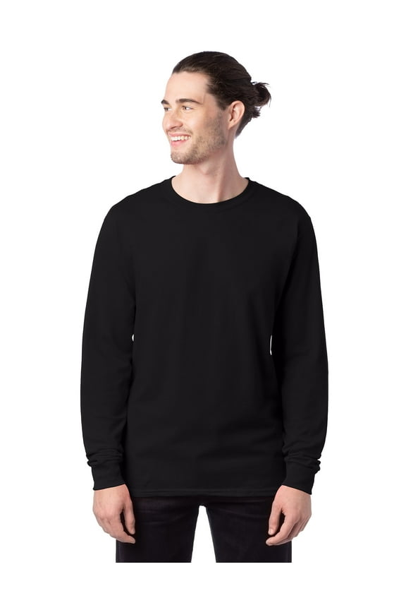 Long Sleeve T-Shirt Men's Cotton Tee Essentials Midweight Crewneck S-3XL
