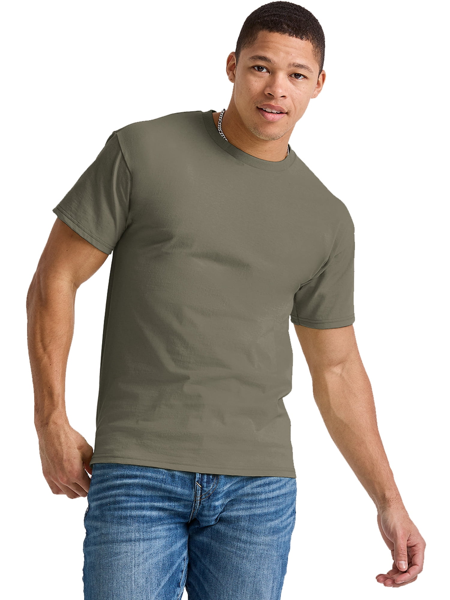 Hanes Men's Essentials Short Sleeve T-Shirt – 1 Pack, 5XL, 100% Cotton, Regular Fit, White - View #7