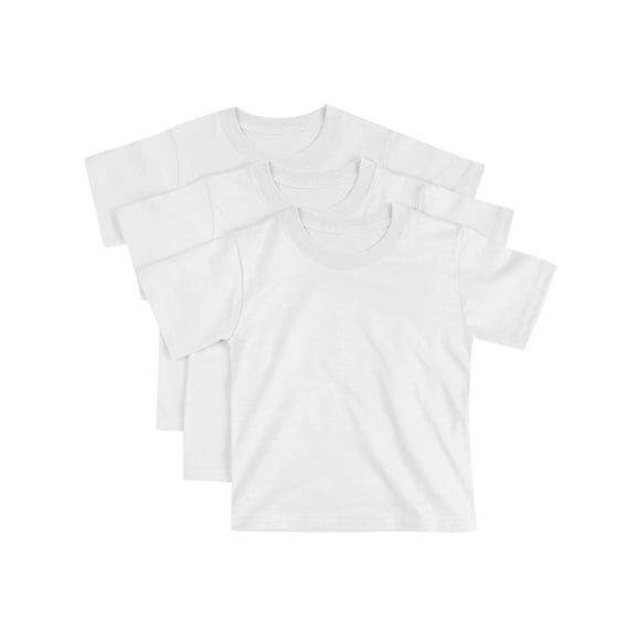 Hanes Essentials Toddler Cotton T-Shirt, Boys & Girls, 3-Pack White 3T