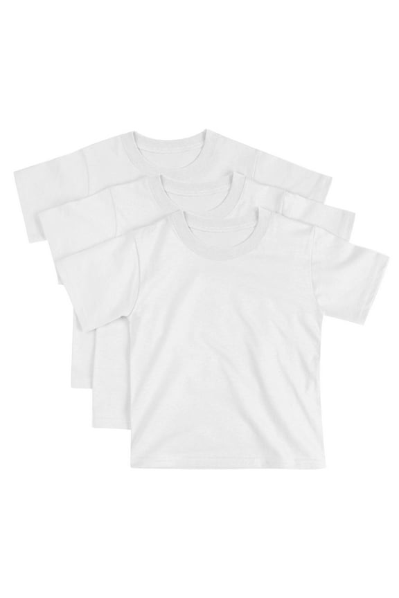 Essentials Toddler Cotton T-Shirt, Boys & Girls, 3-Pack White 3T