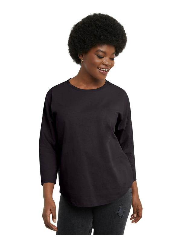 Hanes Essentials Women's Classic Fit 3/4 Sleeve T-Shirt, Sizes XS-2X