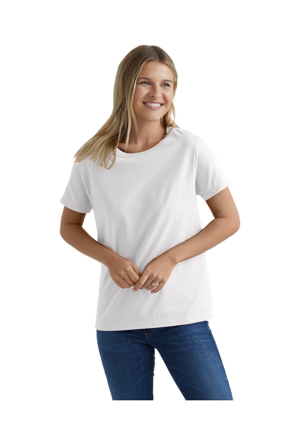 Essentials Women's Cotton Round Neck T-Shirt White 3XL