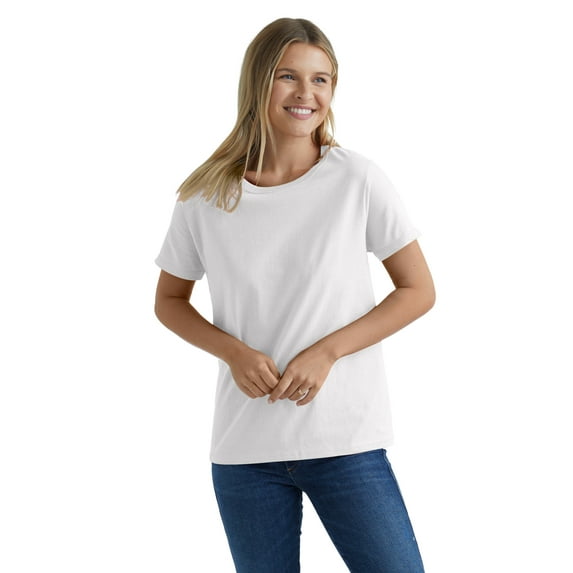 Hanes Essentials Women's Cotton Round Neck T-Shirt White S