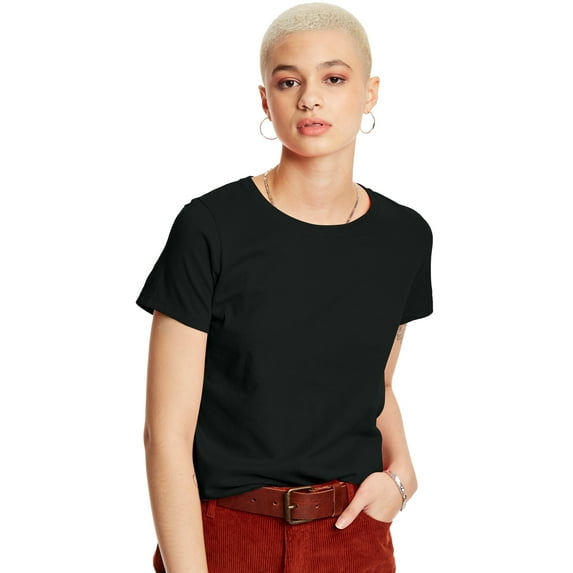 Hanes T-Shirt Womens Short Sleeve Crewneck Relaxed Fit Jersey ComfortSoft Cotton