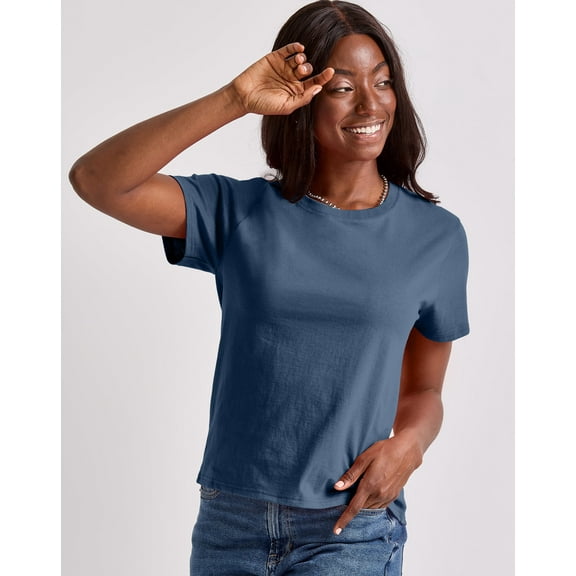 Hanes Essentials Women’s Cotton T-Shirt, Classic Fit Trekking Grey XS