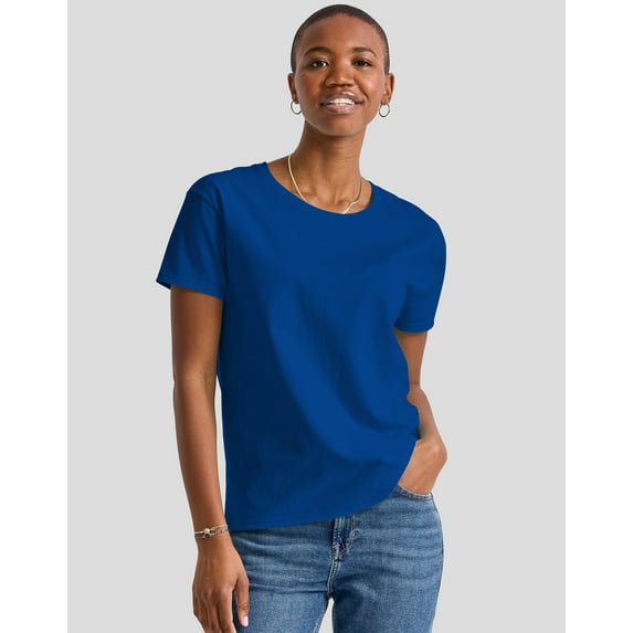 Hanes Essentials T-Shirt Oversized Fit Women’s Cotton Tee Short Sleeve Crew Neck