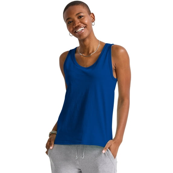 Hanes Essentials Tank Women’s Cotton Sleeveless Tee Modern Fit 14 Colors sz XS-2XL