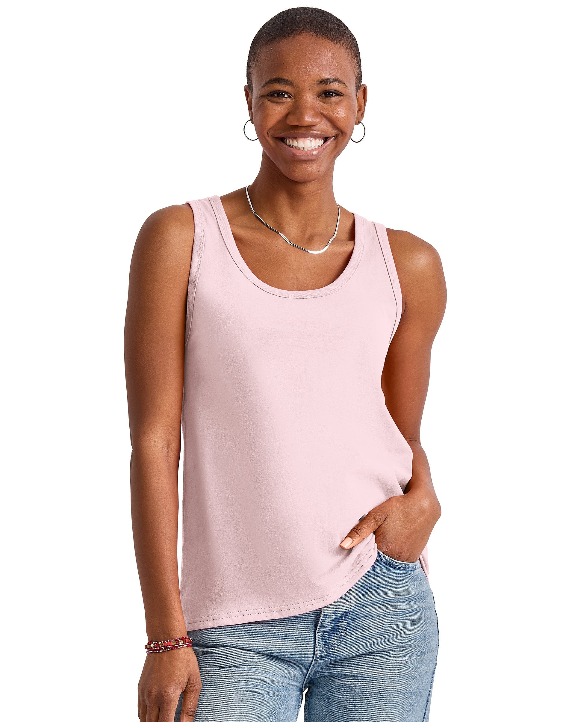 Hanes Essentials Women's Cotton Tank Top Pale Pink XL - Walmart.com