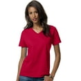 thumbnail image 1 of Hanes Essentials Women's Cotton V-Neck T-Shirt Deep Red S, 1 of 2