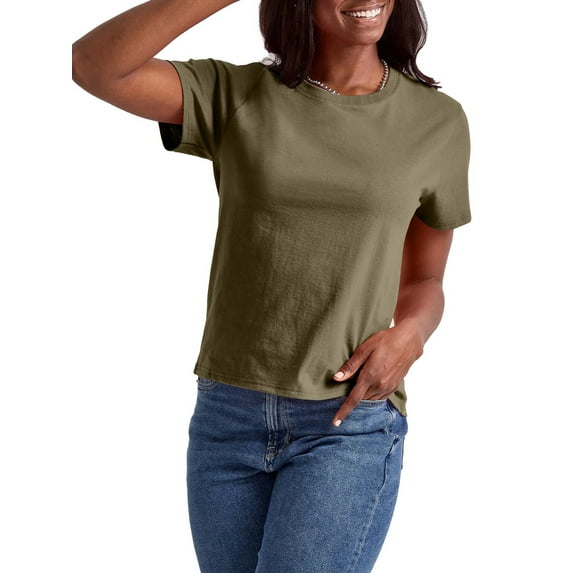 Hanes Essentials Women’s T-Shirt, 100% Cotton Classic-Fit Tee
