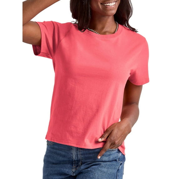 Hanes Essentials Women’s T-Shirt, 100% Cotton Classic-Fit Tee