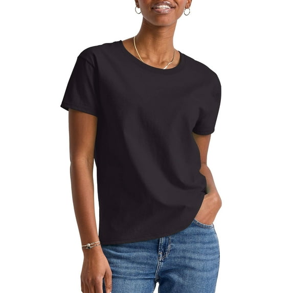 Hanes Essentials Women’s T-Shirt, 100% Cotton Relaxed-Fit Tee, Sizes XS-XXL