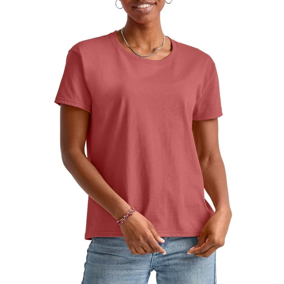 Hanes Essentials Women’s T-Shirt, 100% Cotton Relaxed-Fit Tee, Sizes XS-XXL