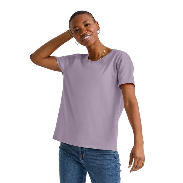 Hanes Essentials Women’s T-Shirt, 100% Cotton Relaxed-Fit Tee, Sizes XS ...