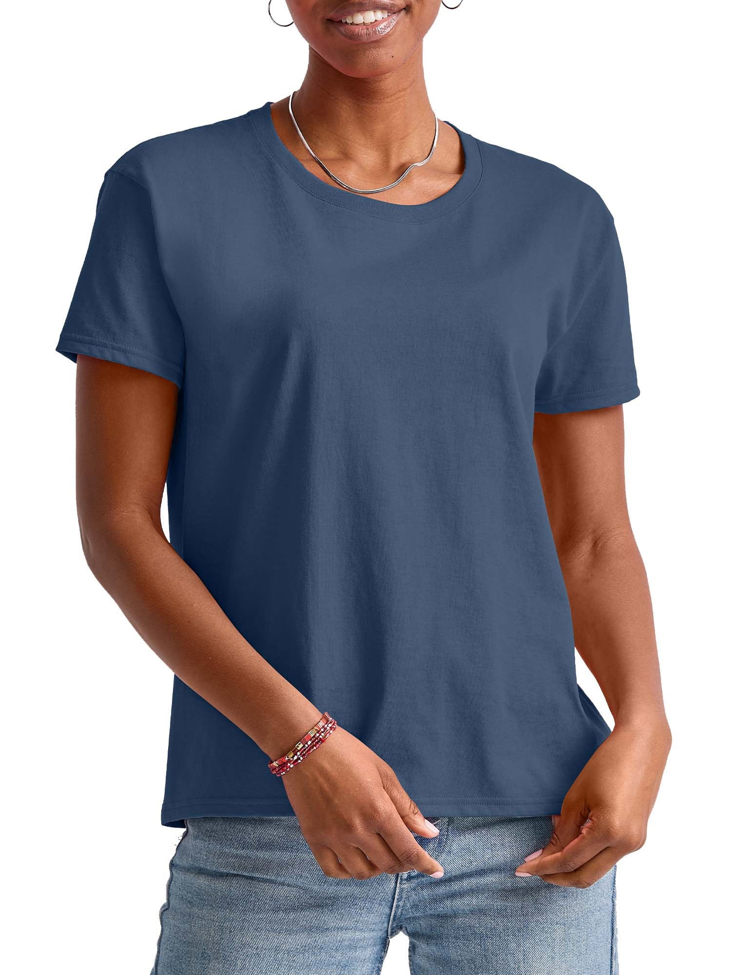 Hanes Essentials Women’s TShirt, 100 Cotton RelaxedFit Tee, Sizes XSXXL