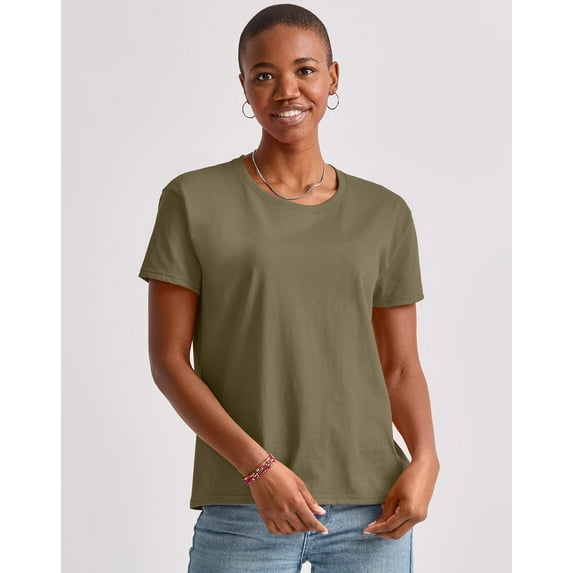 Hanes Essentials Women’s T-Shirt, 100% Cotton Relaxed-Fit Tee, Sizes XS-XXL