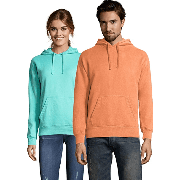 GDH450 Hanes Unisex Comfortwash Garment Dyed Fleece Hoodie Horizon Orange - 3XL