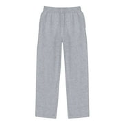 HANES EcoSmart Boys' Fleece Sweatpants, Open Leg Light Steel XS