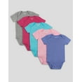 thumbnail image 1 of Hanes Flexy Baby Knit Short Sleeve Bodysuits 5-Pack 4-Way Stretch Boys & Girls, 1 of 2