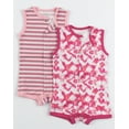thumbnail image 1 of Hanes Flexy Baby Knit Sleeveless Rompers 2-Pack Full-Snap & 4-Way Stretch Boys & Girls, 1 of 1