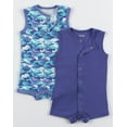 thumbnail image 1 of Hanes Flexy Baby Knit Sleeveless Rompers 2-Pack Full-Snap & 4-Way Stretch Boys & Girls, 1 of 1