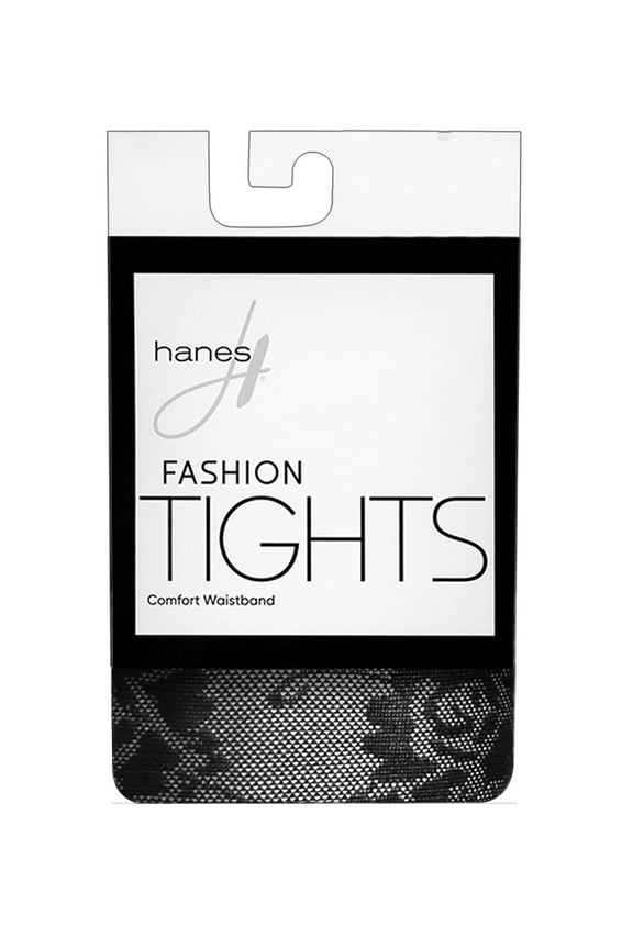 Floral Lace Control Top Fashion Tights Black M Women's