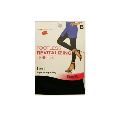 Hanes Footless Revitalizing Tights Size B 1 Pair