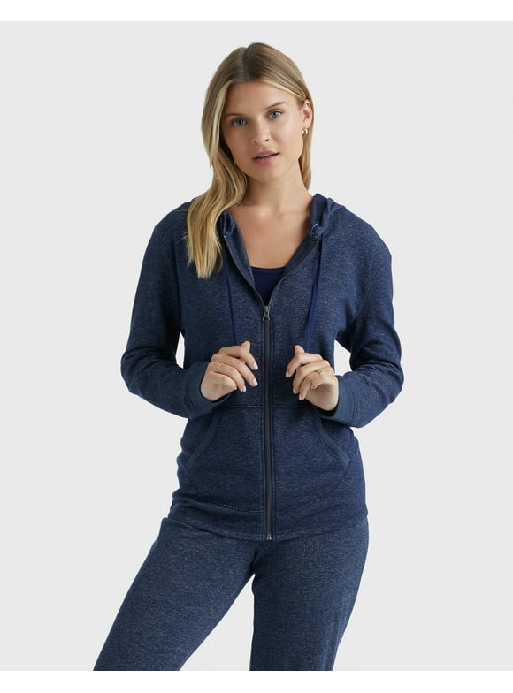 French Terry Hoodie Full Zip Sweatshirt w ith Pockets, Sizes S-XXL