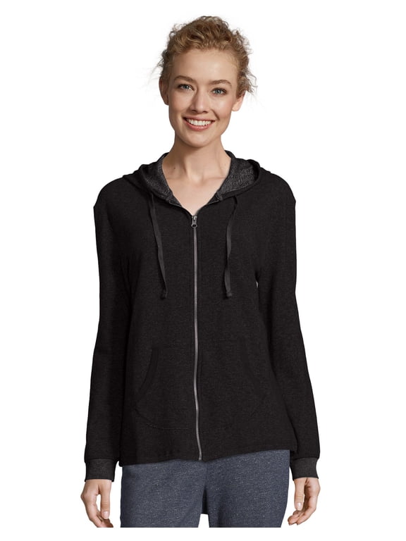 French Terry Hoodie Full Zip Sweatshirt w ith Pockets, Sizes S-XXL