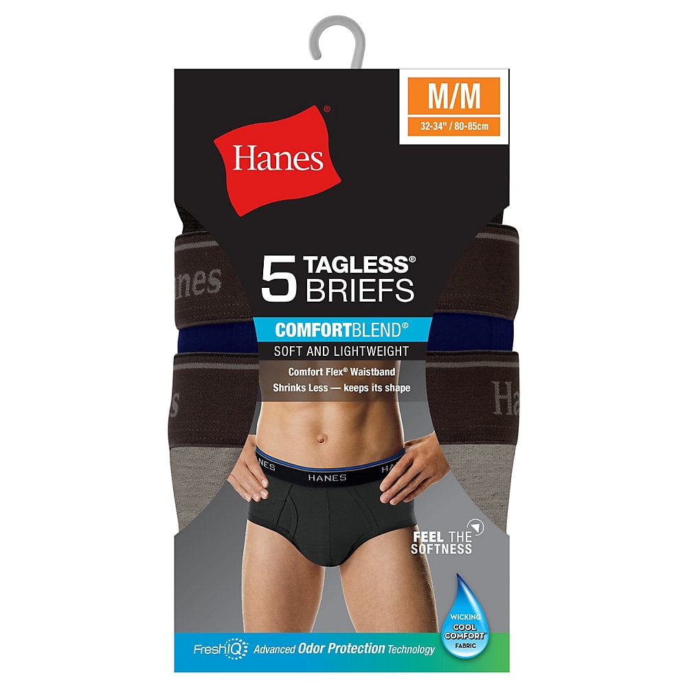 Hanes Mens ComfortBlend Dyed Brief, 5 Pack