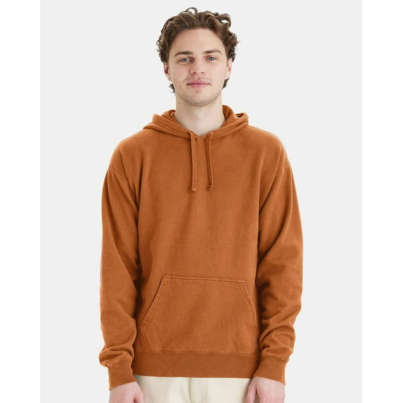 ComfortWash by Hanes GDH450 Garment Dyed Unisex Hooded Pullover Sweatshirt-Texas Orange-XL