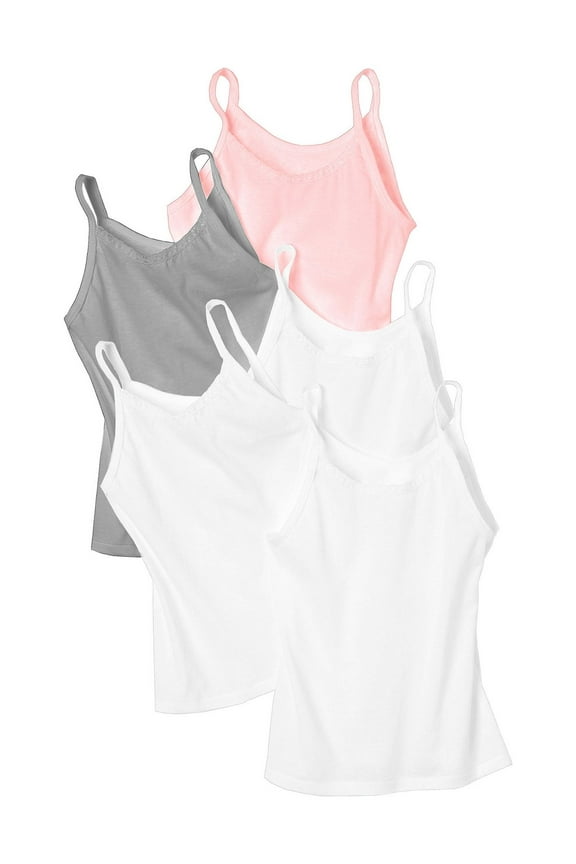 Girl Cami 5-Pack Tank Tops Tag Free Assorted Colors Under shirt sizes S-XL