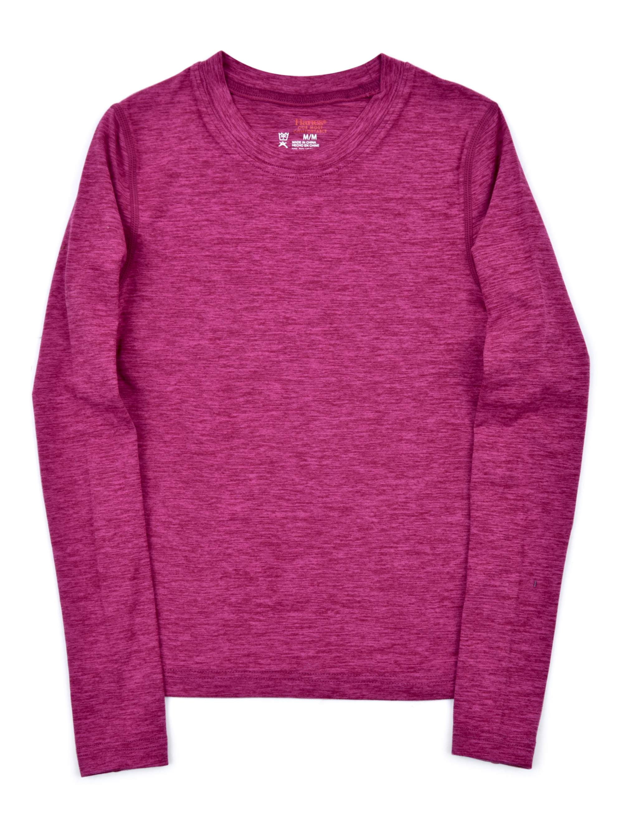 Hanes Girl's 4-way Stretch Baselayer Space Dye Crew Undershirt