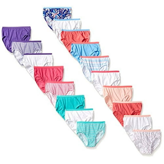 Hanes Girls' 18-Pack Brief Bundle, Assorted (Assorted, 6 (23" Waist/42-48 lbs.))