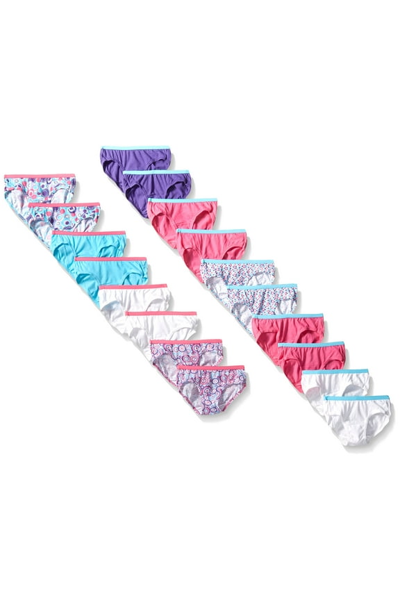 Girls' 18-Pack Hipster Bundle, Assorted, 4