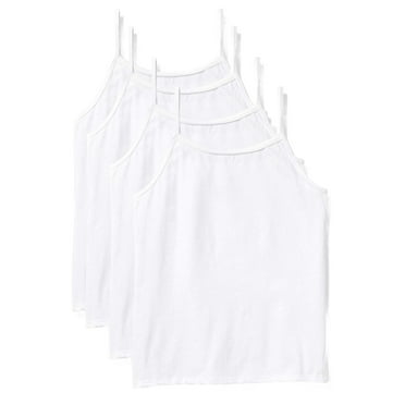 Hanes Girls 4-Pack Cotton Stretch Cami Large White