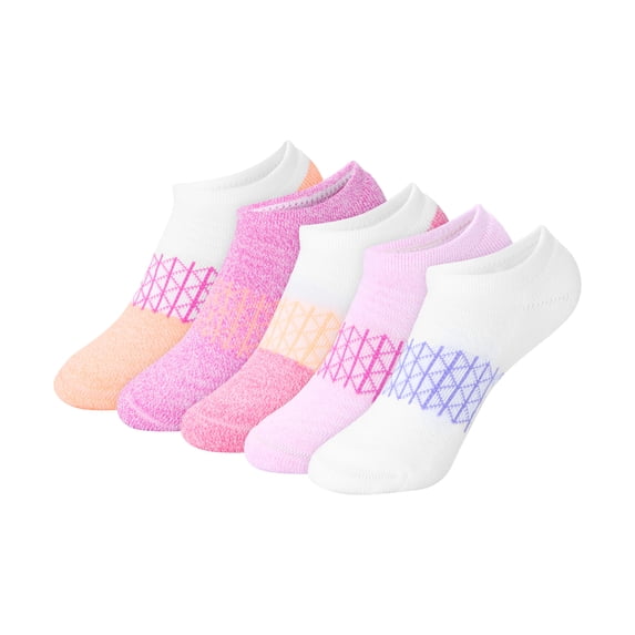 Hanes Girls No-Show Socks Value Pack, 5-Pack, Absolute Active No-Show Socks for Girls