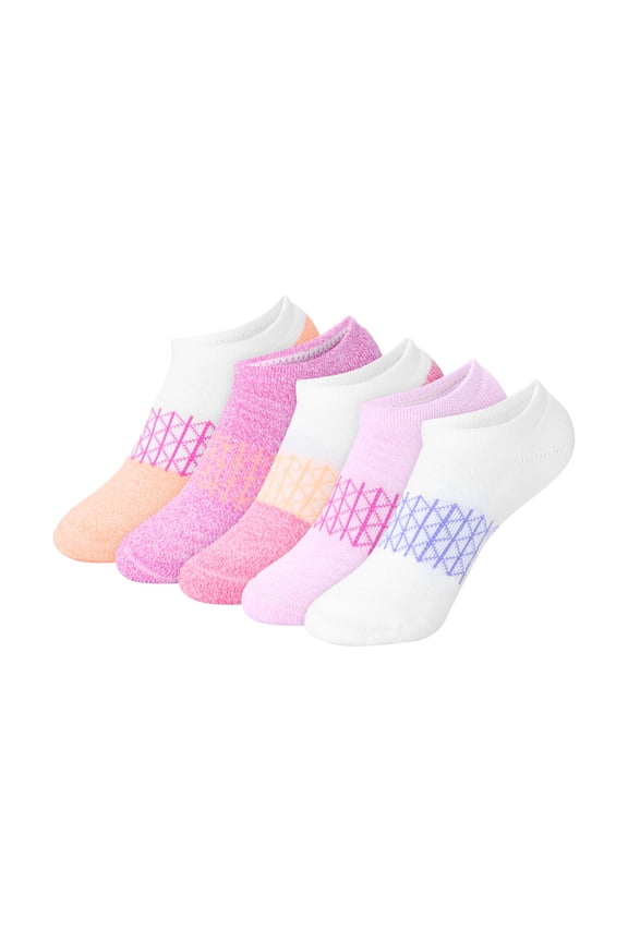 Girls No-Show Socks Value Pack, 5-Pack, Absolute Active No-Show Socks for Girls